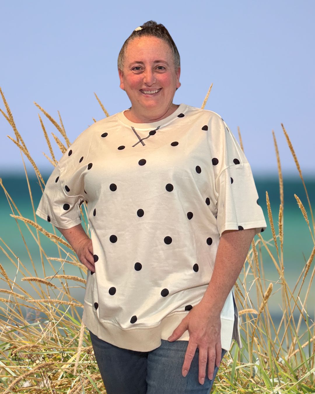 Sand Dune Polka Dot Top