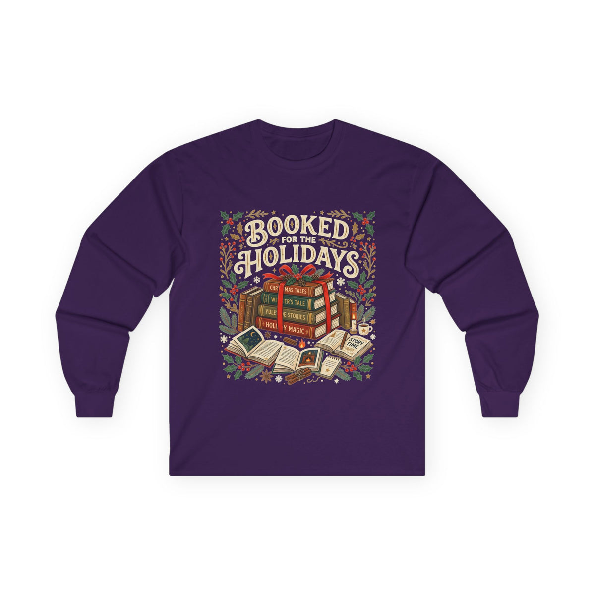 Booked for the Holidays Long Sleeve Tee