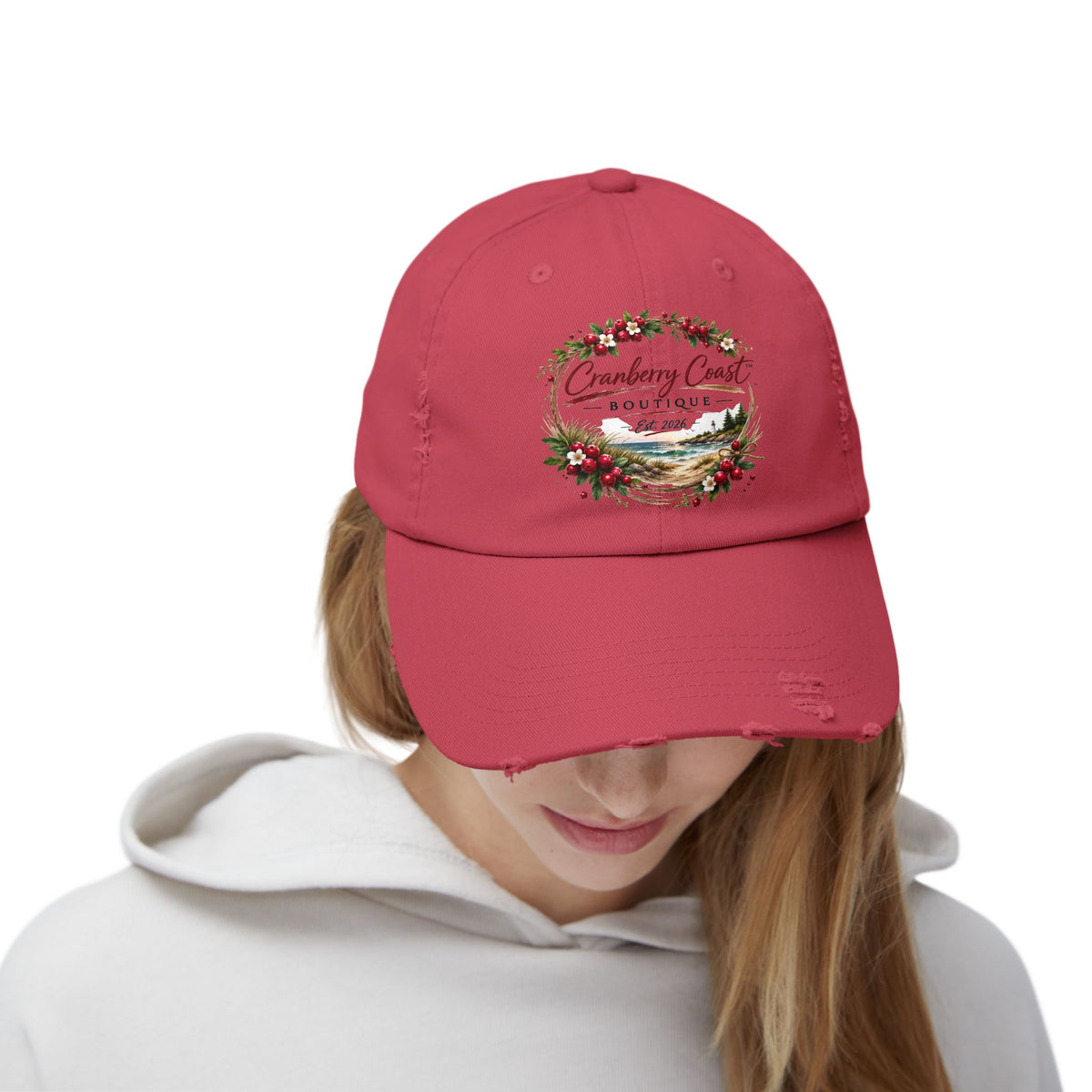 Cranberry Coast Boutique Distressed Hat