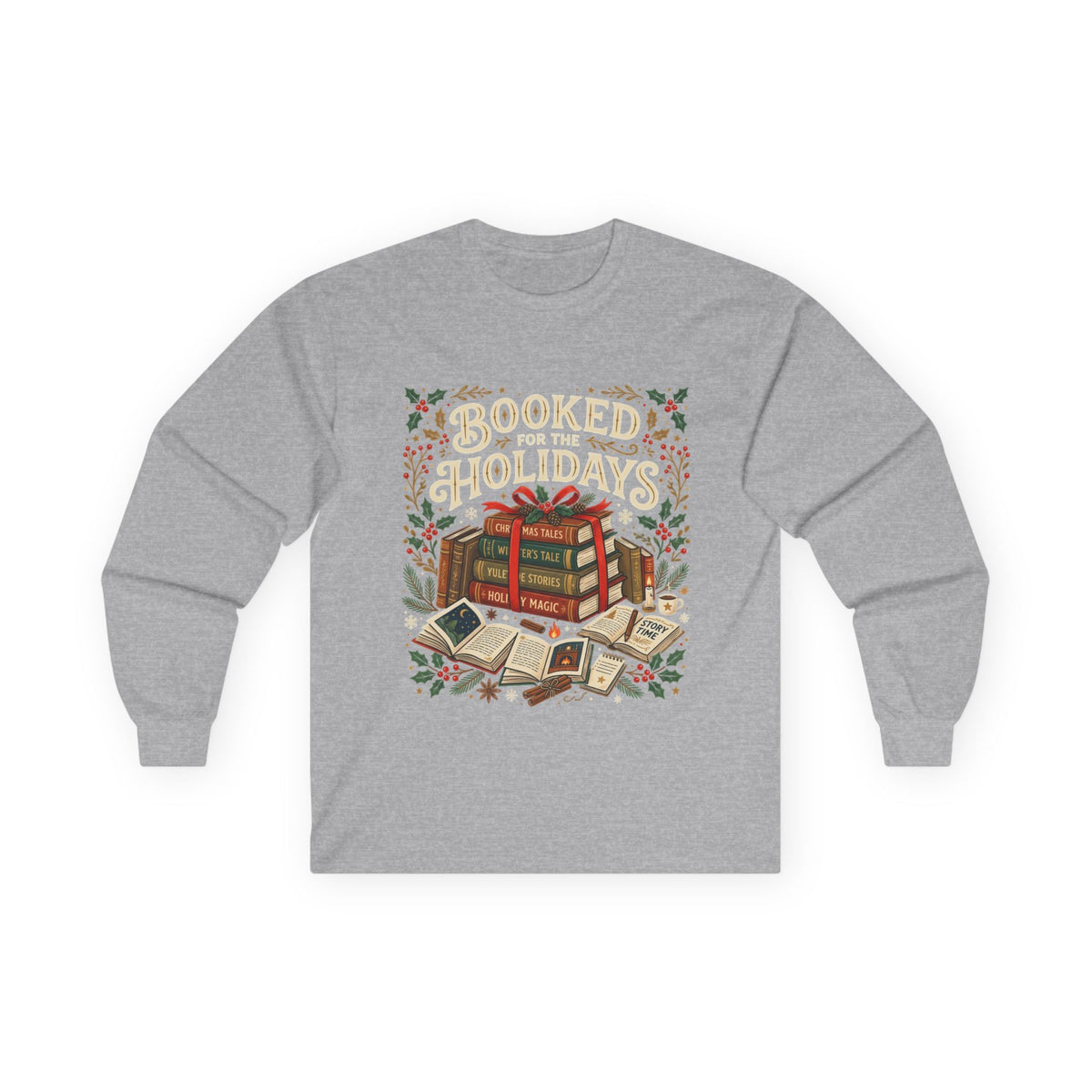 Booked for the Holidays Long Sleeve Tee