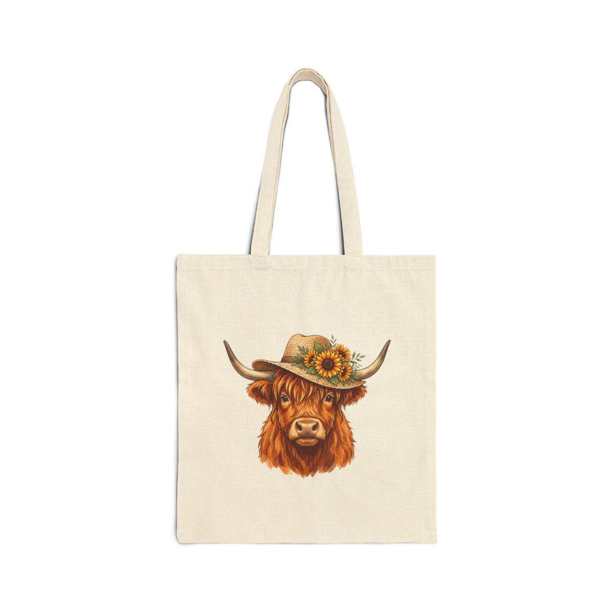 Highland Cow Straw Sunflower Hat