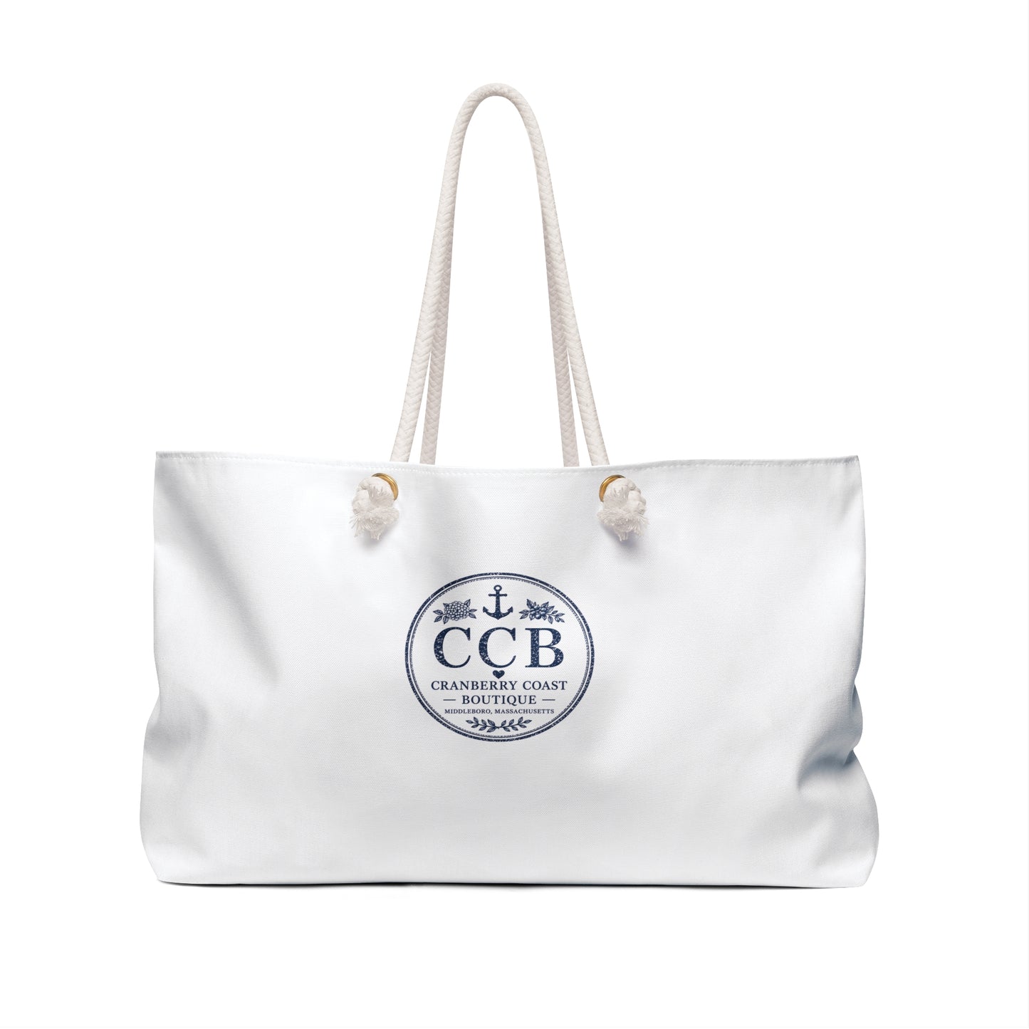 Booked by the Coast Weekender Bag – Nautical Booklover Travel Tote