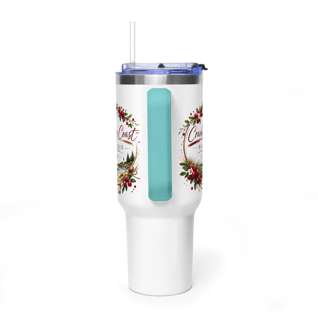 Cranberry Coast 40oz Vacuum Tumbler — Insulated Travel Mug with Handle and Straw