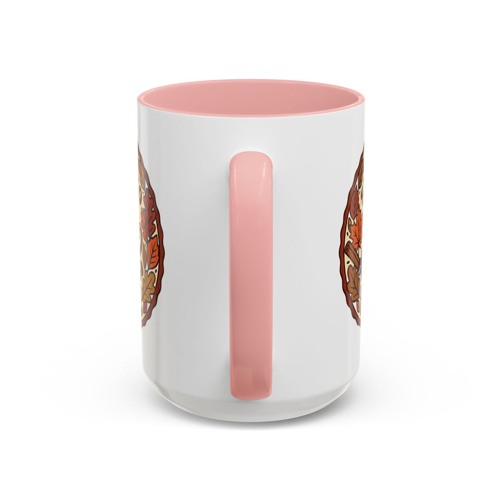 Sip Into Fall Accent Coffee Mug — Autumn Leaves & Hot Cup Design (11/15oz)