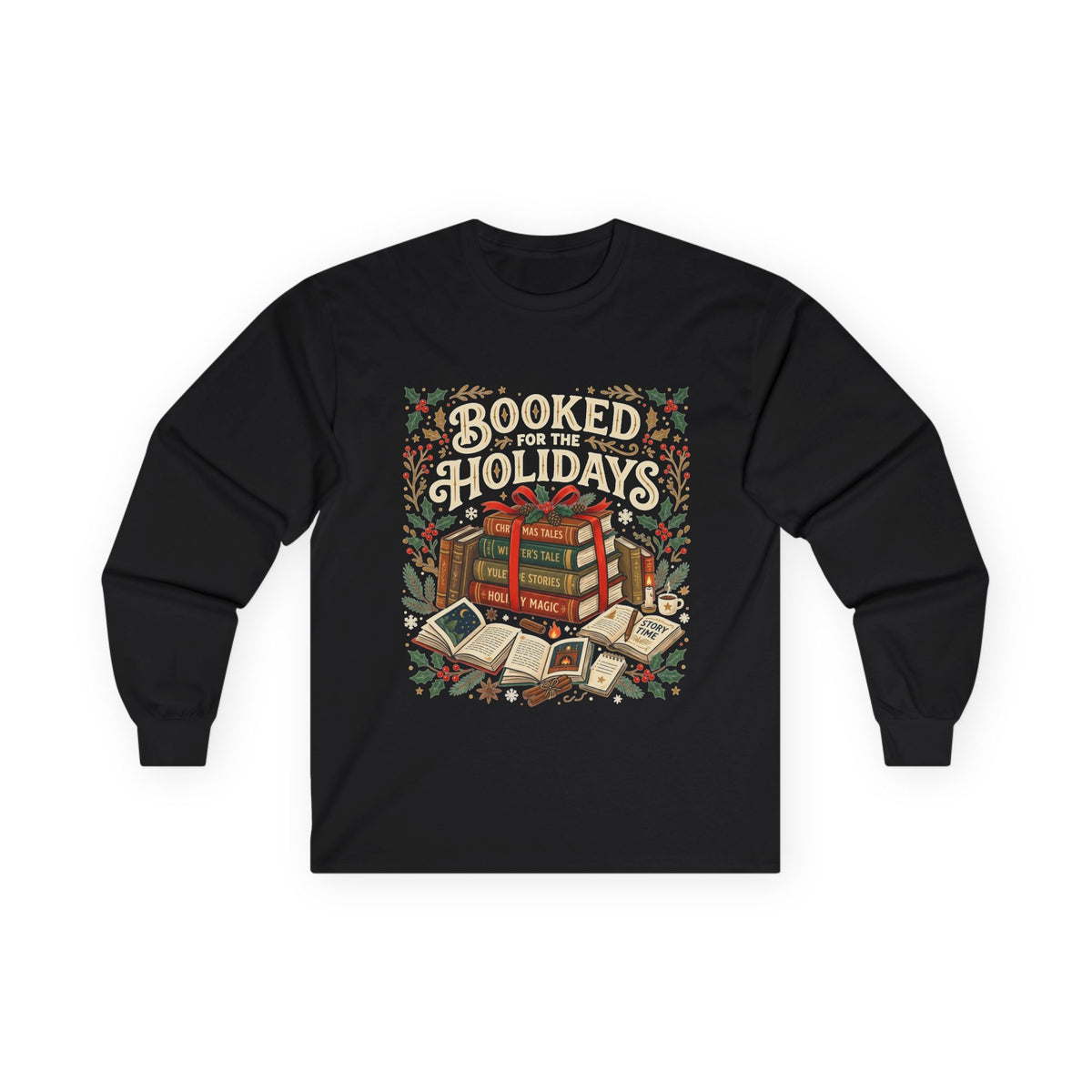 Booked for the Holidays Long Sleeve Tee
