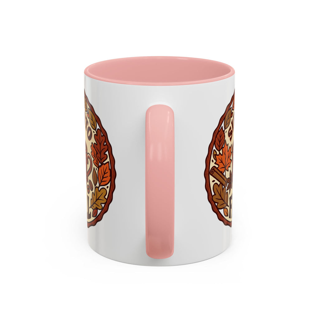 Sip Into Fall Accent Coffee Mug — Autumn Leaves & Hot Cup Design (11/15oz)