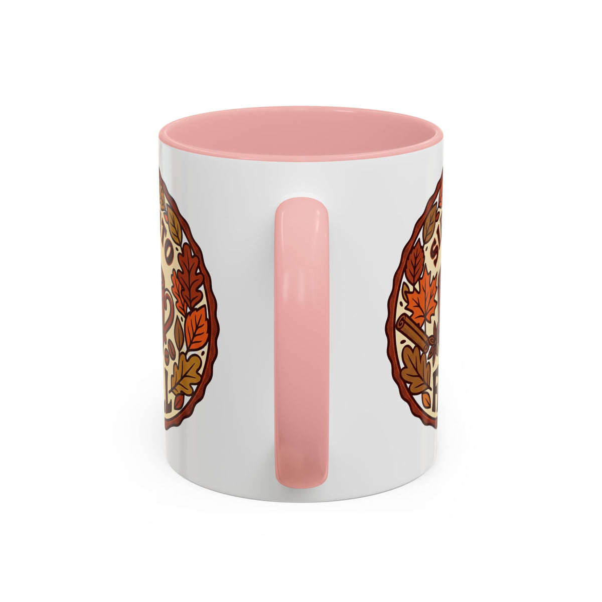 Sip Into Fall Accent Coffee Mug — Autumn Leaves & Hot Cup Design (11/15oz)