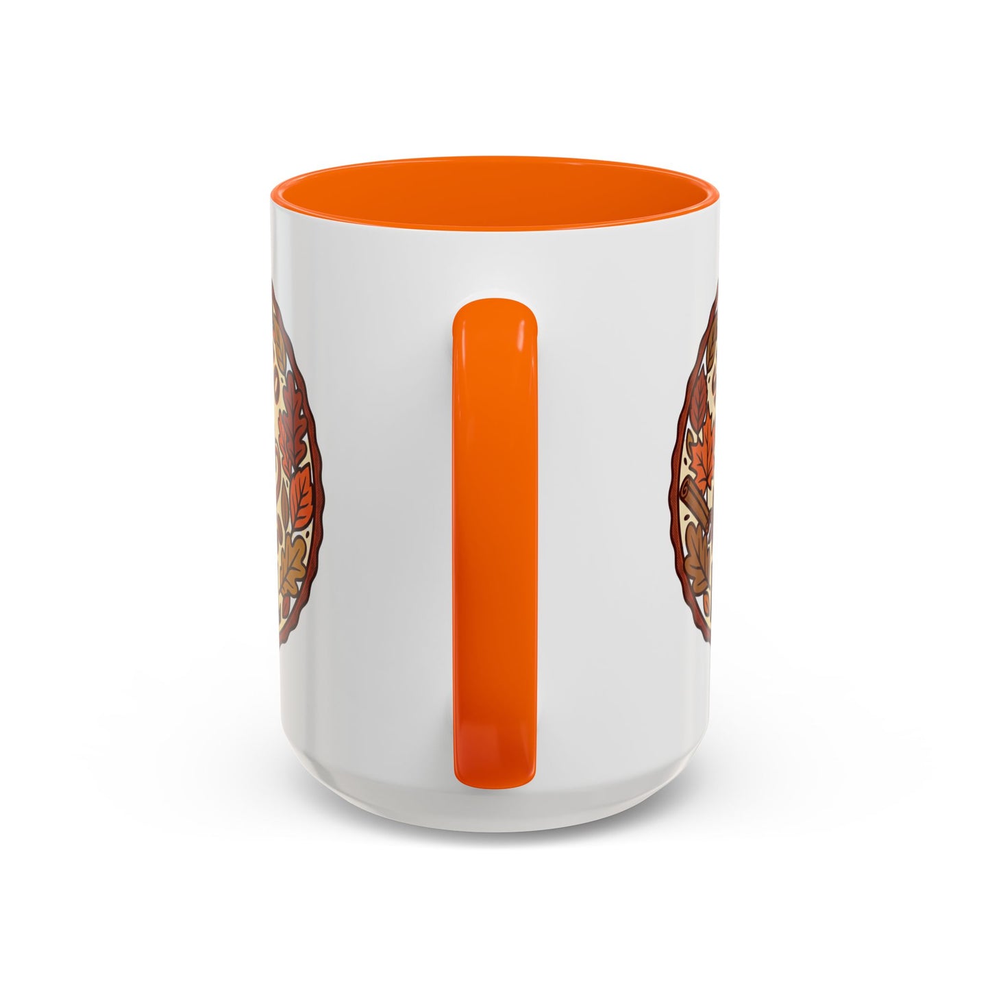 Sip Into Fall Accent Coffee Mug — Autumn Leaves & Hot Cup Design (11/15oz)