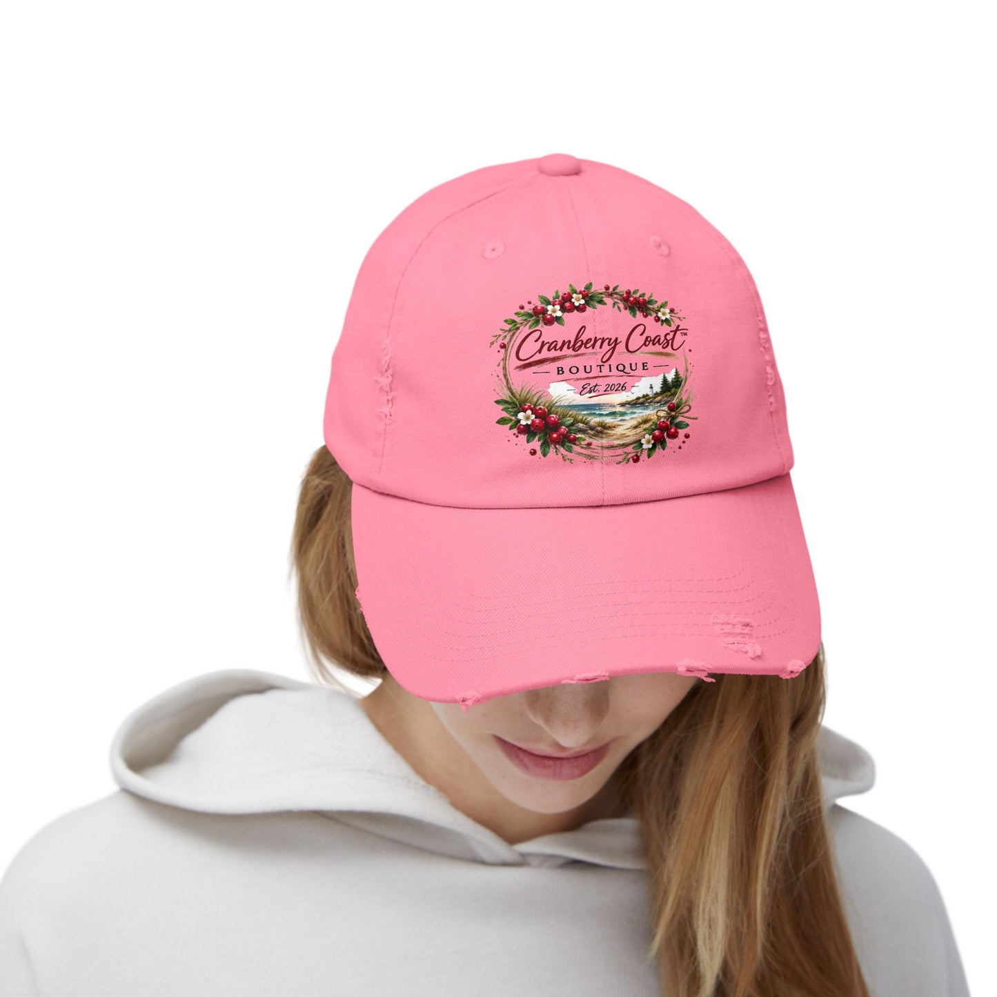Cranberry Coast Boutique Distressed Hat