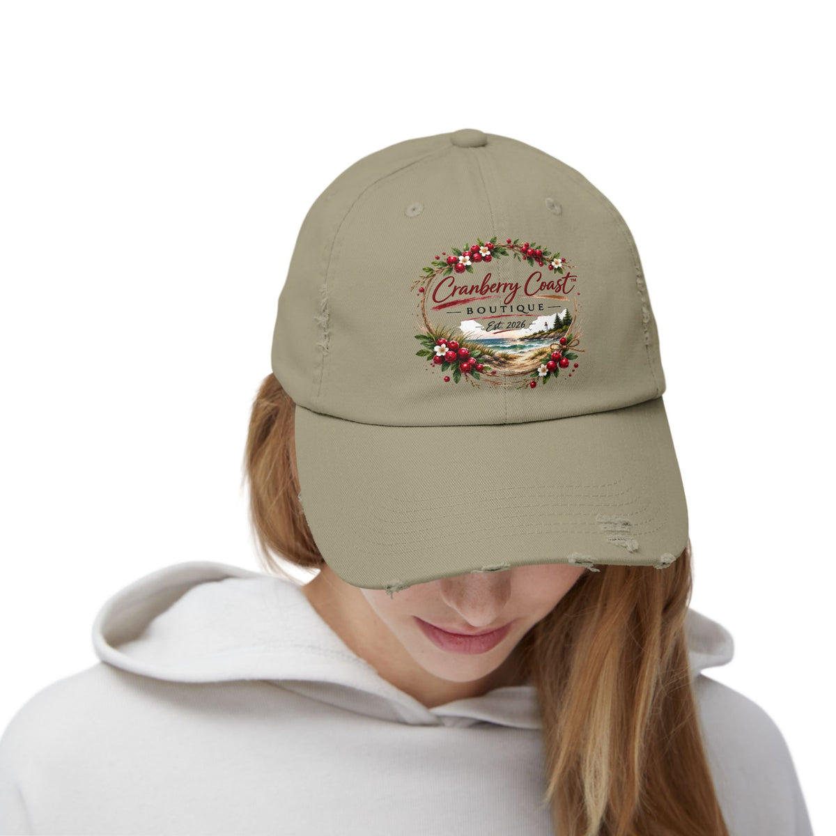 Cranberry Coast Boutique Distressed Hat