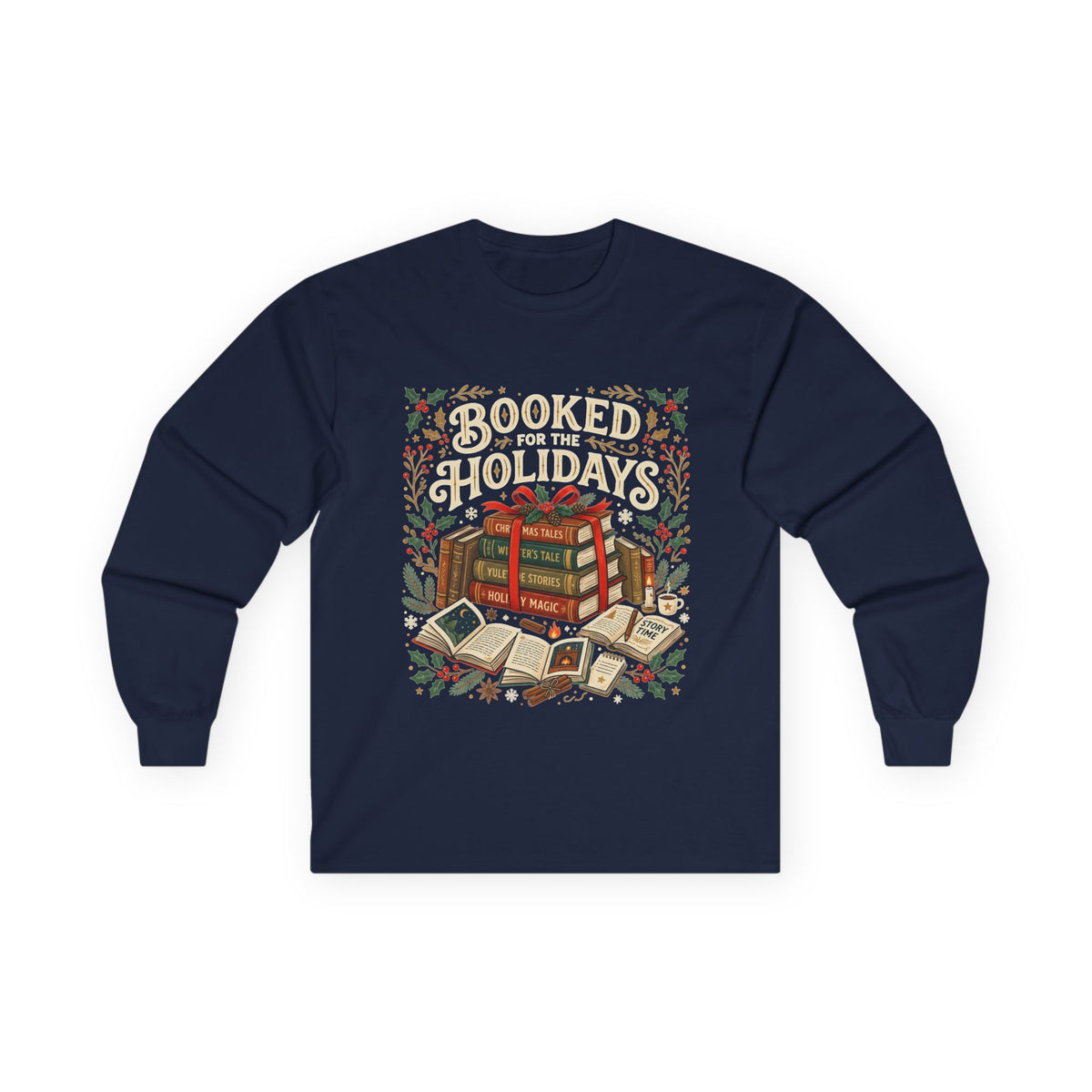 Booked for the Holidays Long Sleeve Tee