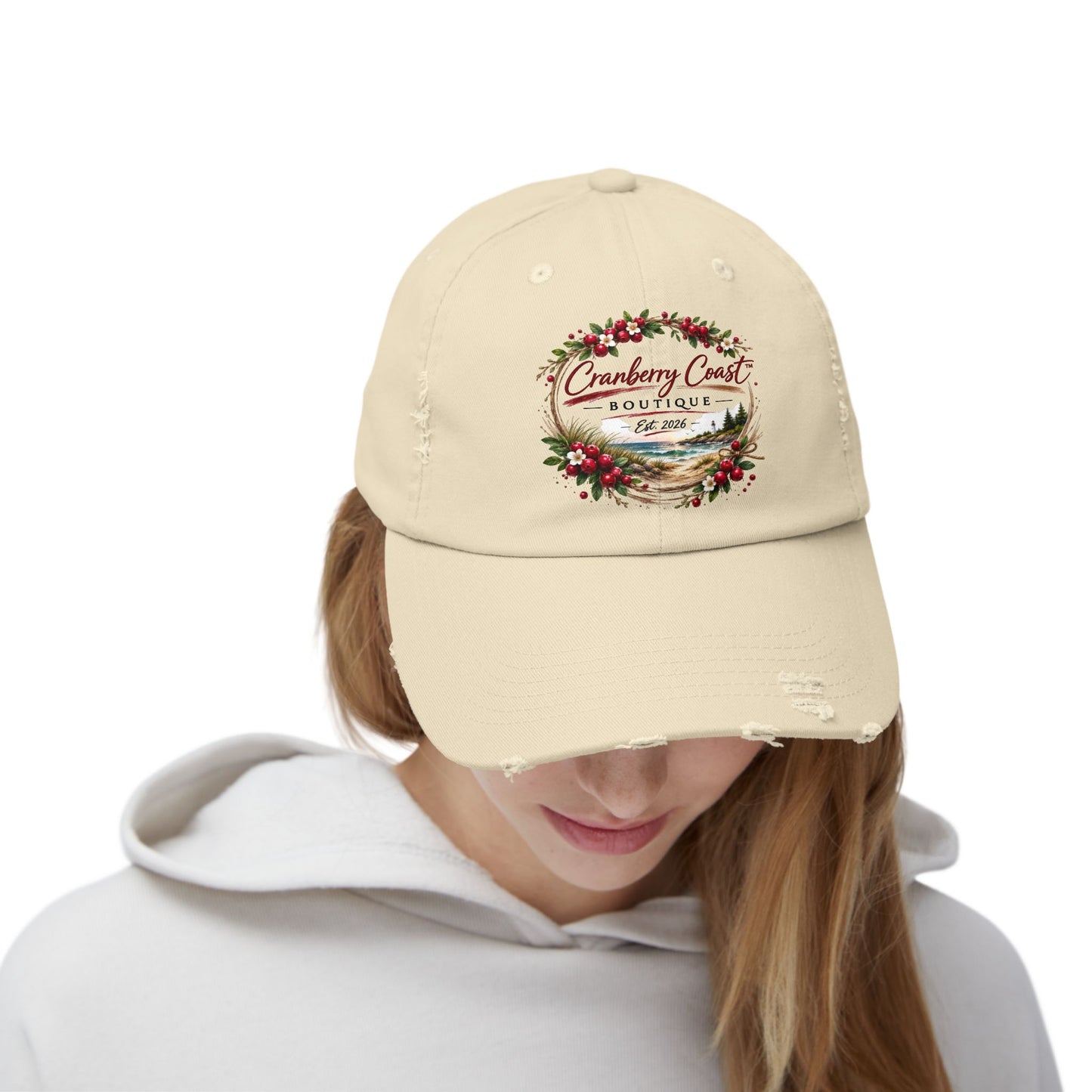 Cranberry Coast Boutique Distressed Hat