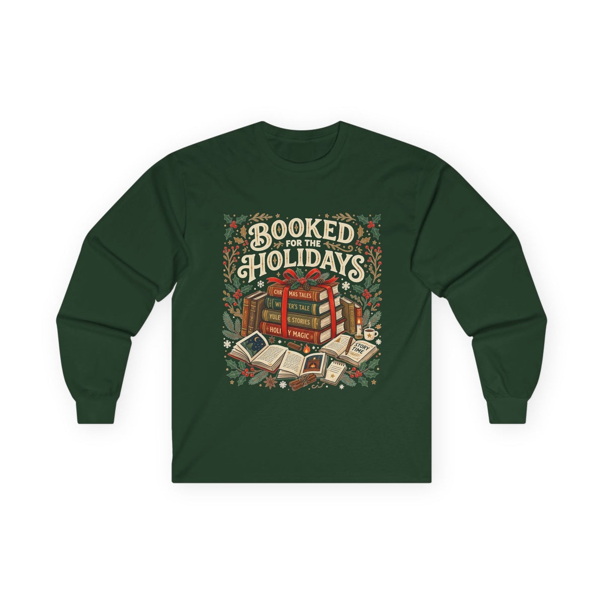 Booked for the Holidays Long Sleeve Tee