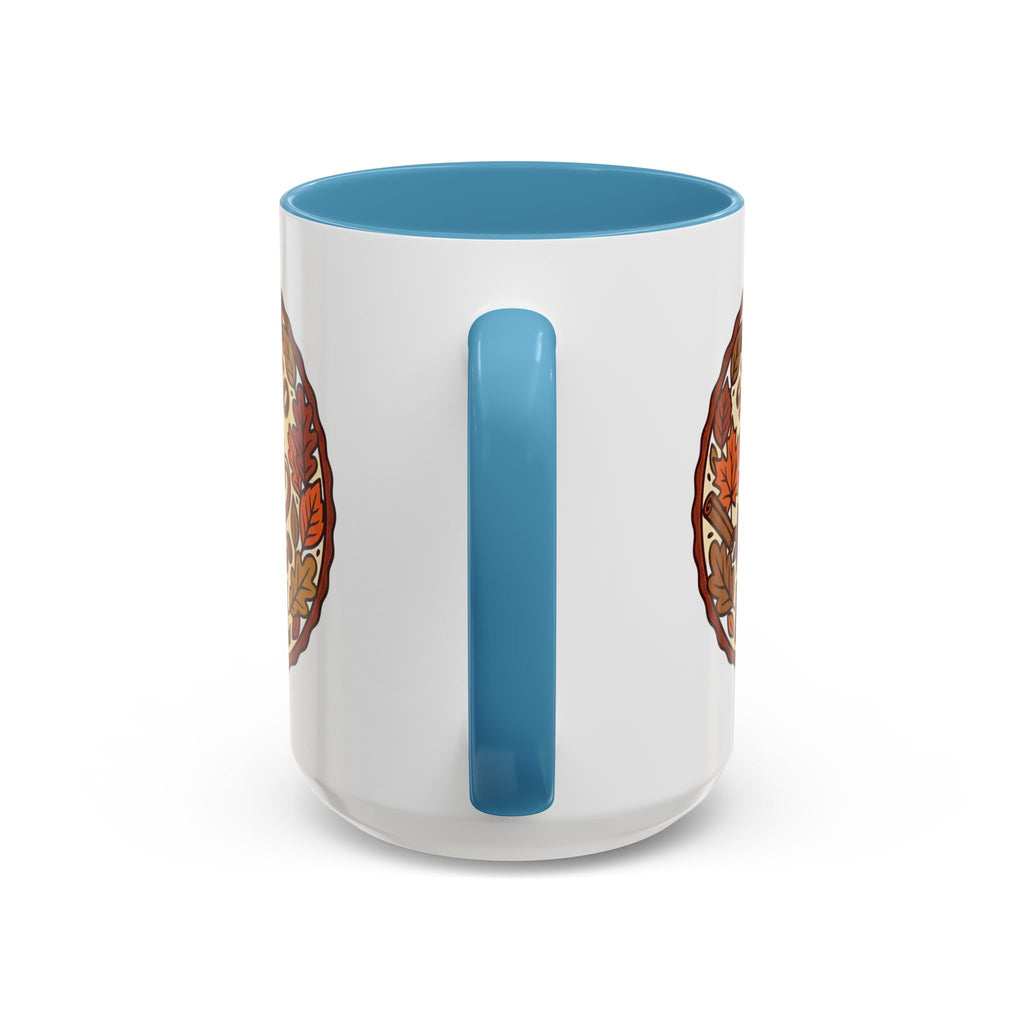 Sip Into Fall Accent Coffee Mug — Autumn Leaves & Hot Cup Design (11/15oz)