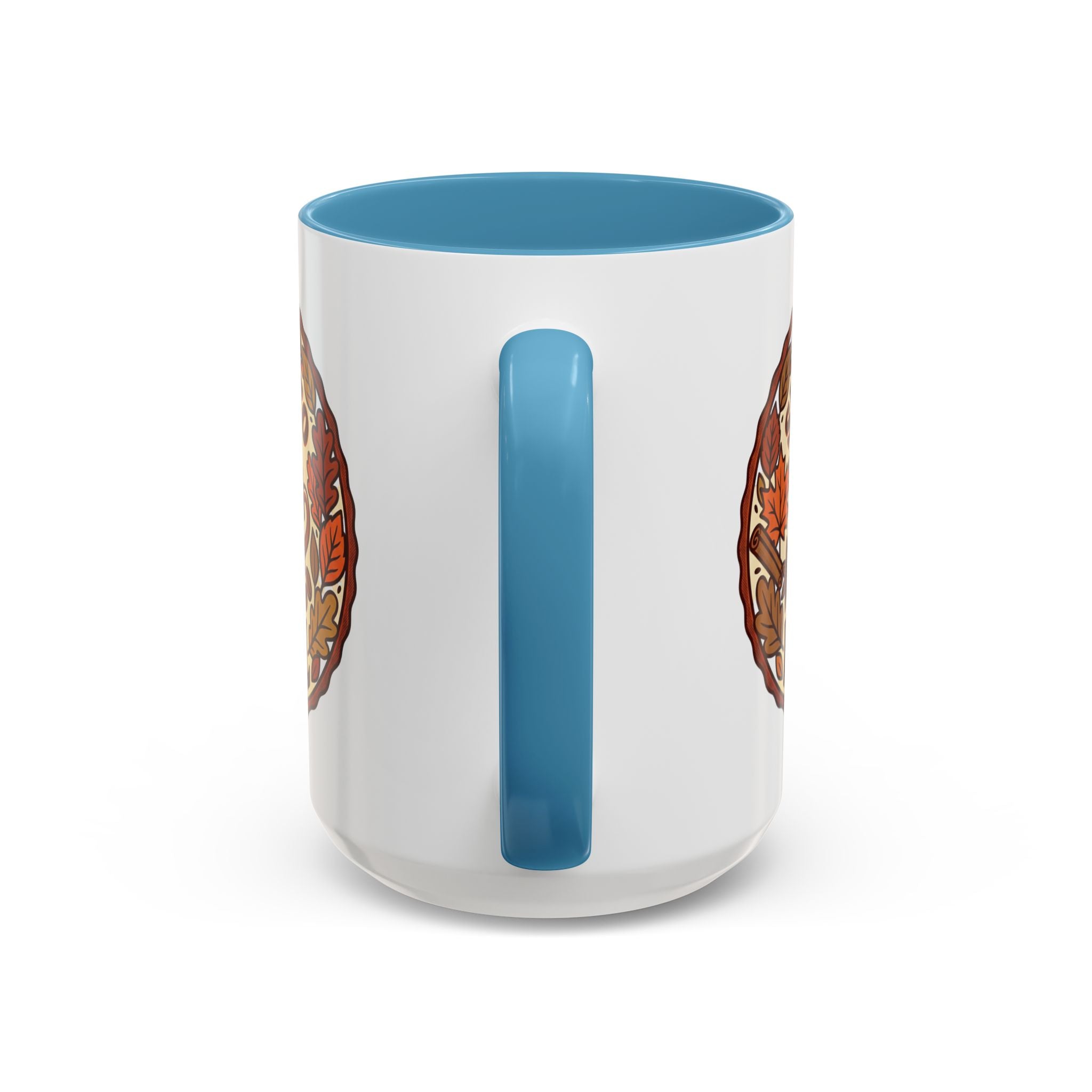 Sip Into Fall Accent Coffee Mug — Autumn Leaves & Hot Cup Design (11/15oz)
