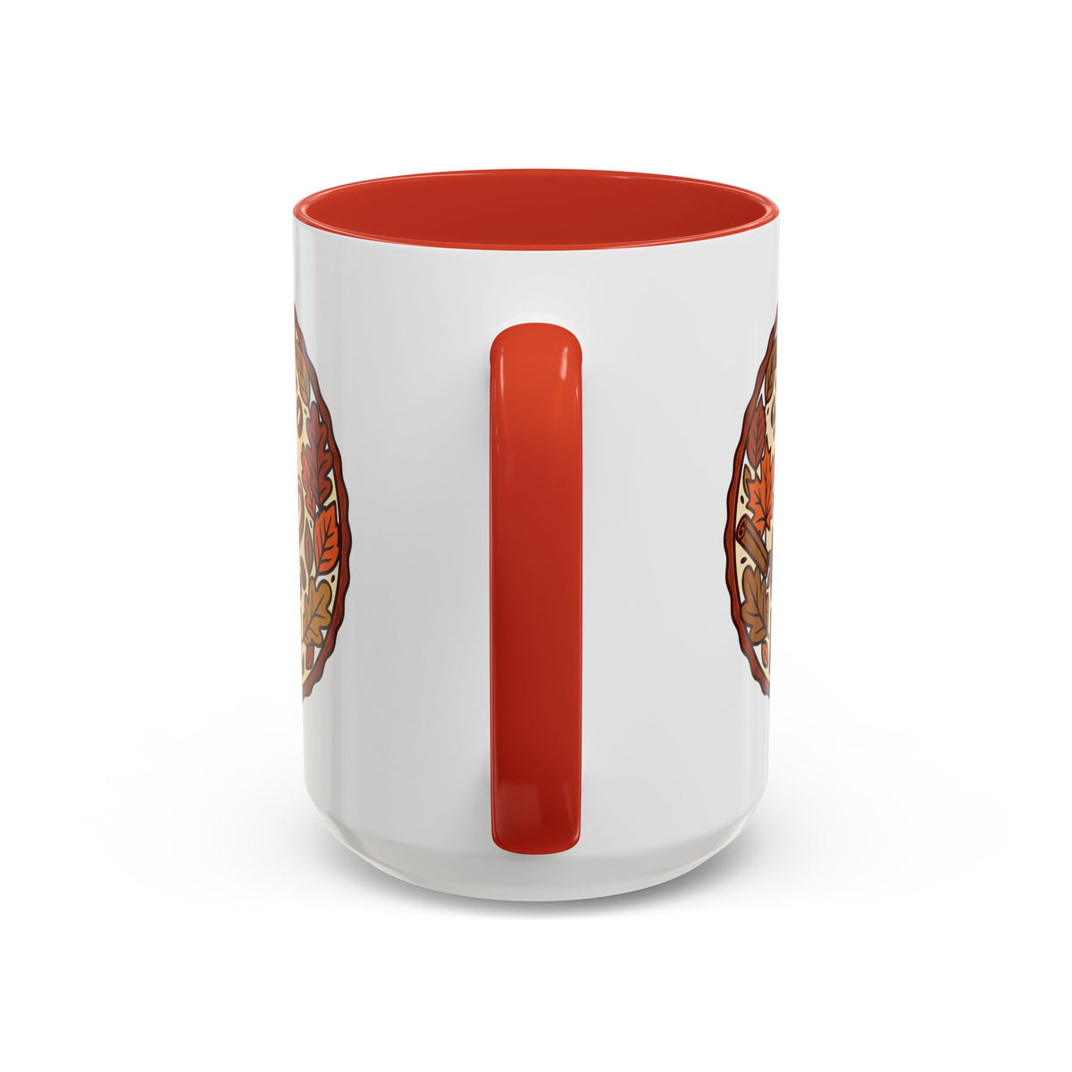 Sip Into Fall Accent Coffee Mug — Autumn Leaves & Hot Cup Design (11/15oz)
