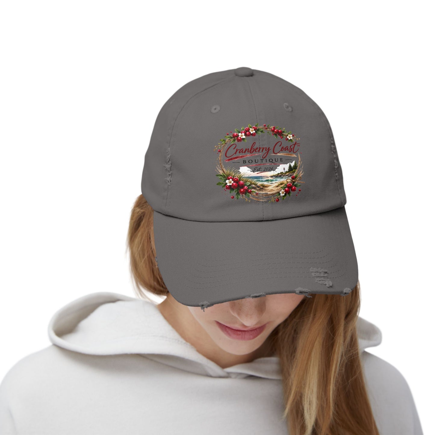 Cranberry Coast Boutique Distressed Hat