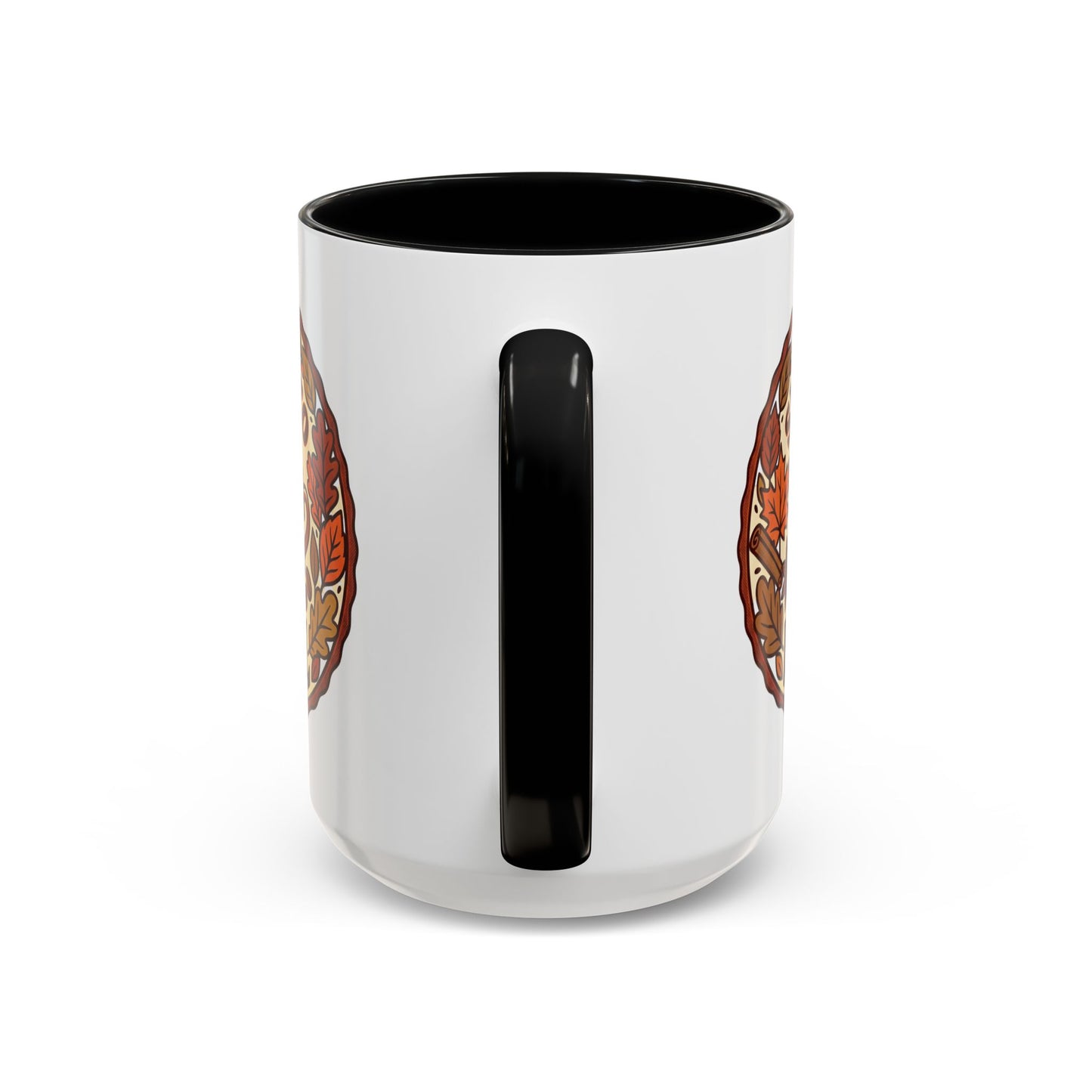 Sip Into Fall Accent Coffee Mug — Autumn Leaves & Hot Cup Design (11/15oz)