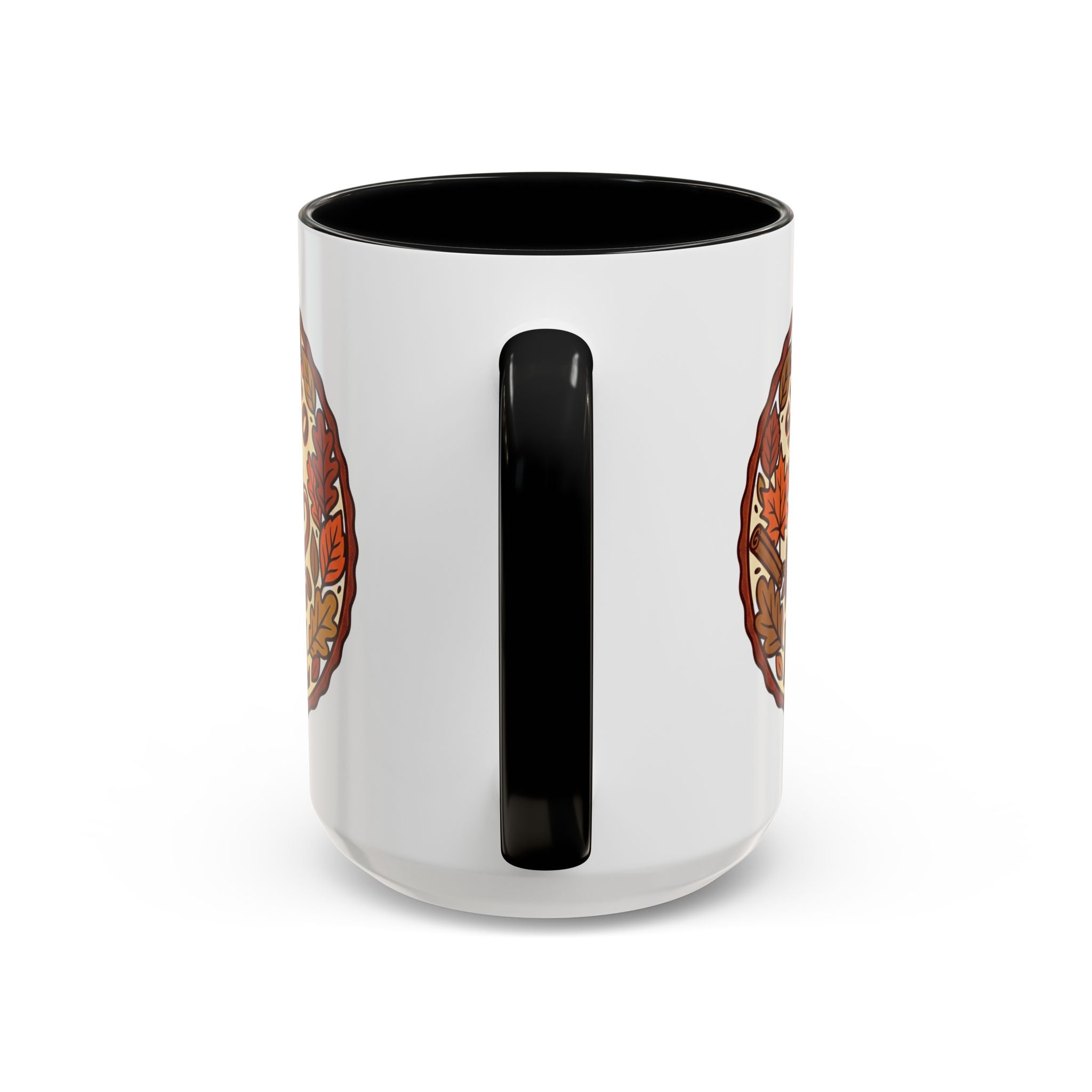 Sip Into Fall Accent Coffee Mug — Autumn Leaves & Hot Cup Design (11/15oz)