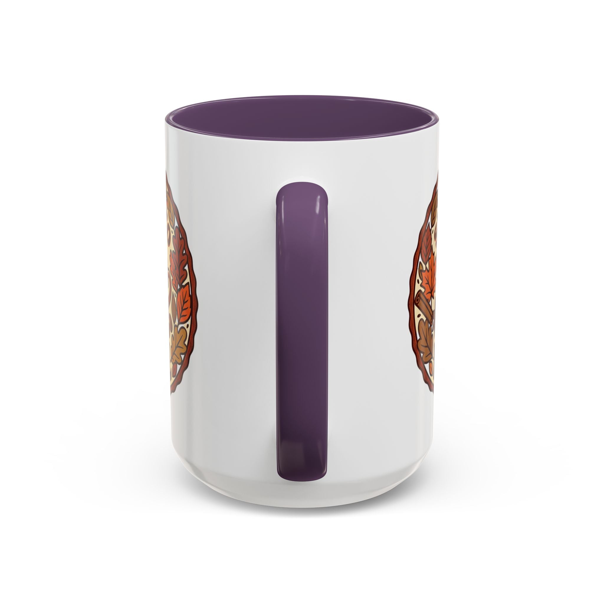 Sip Into Fall Accent Coffee Mug — Autumn Leaves & Hot Cup Design (11/15oz)