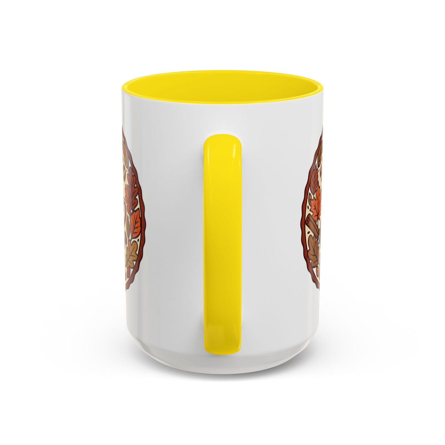 Sip Into Fall Accent Coffee Mug — Autumn Leaves & Hot Cup Design (11/15oz)