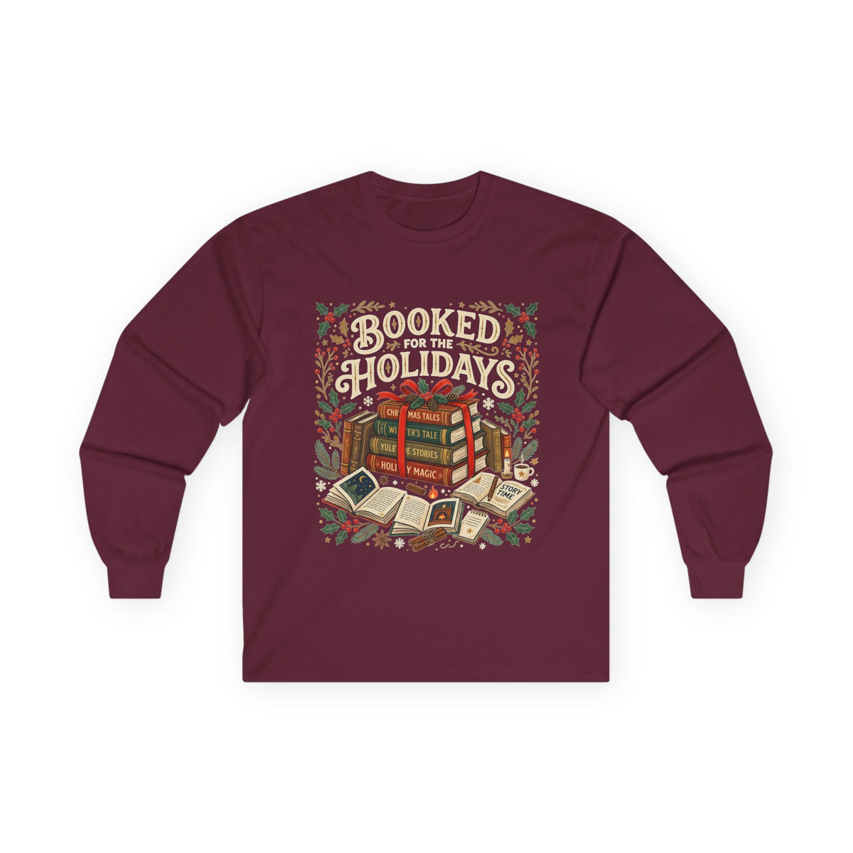 Booked for the Holidays Long Sleeve Tee