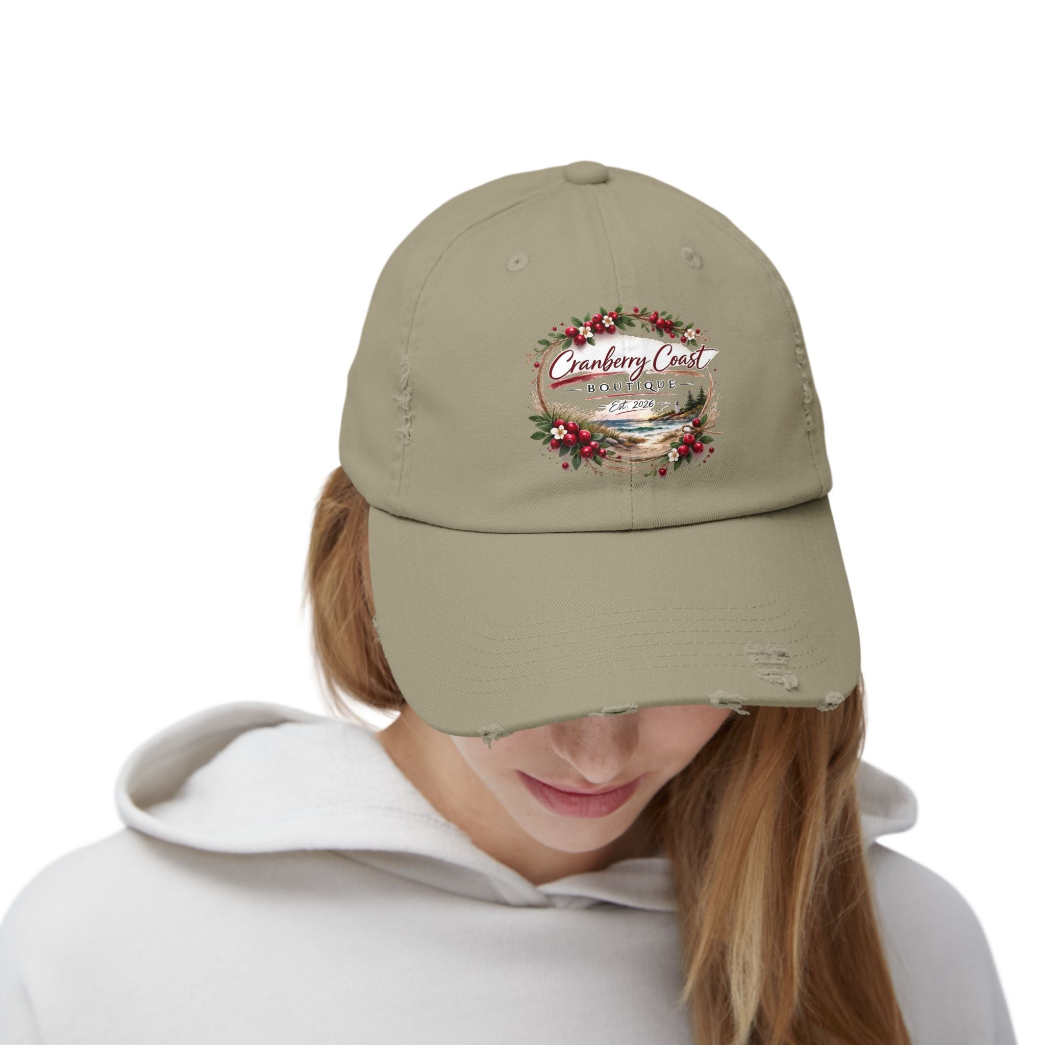 Cranberry Coast Boutique Distressed Hat