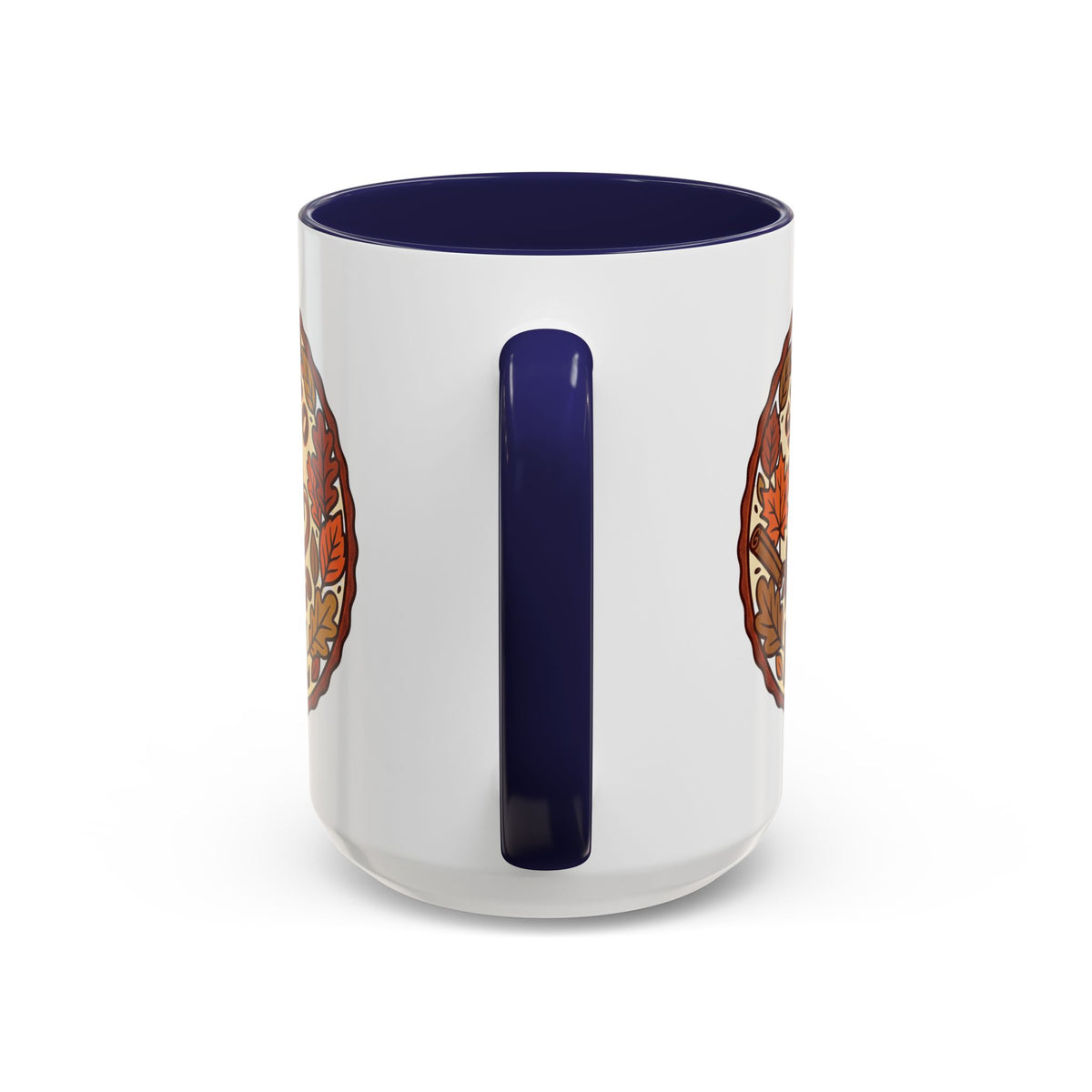 Sip Into Fall Accent Coffee Mug — Autumn Leaves & Hot Cup Design (11/15oz)