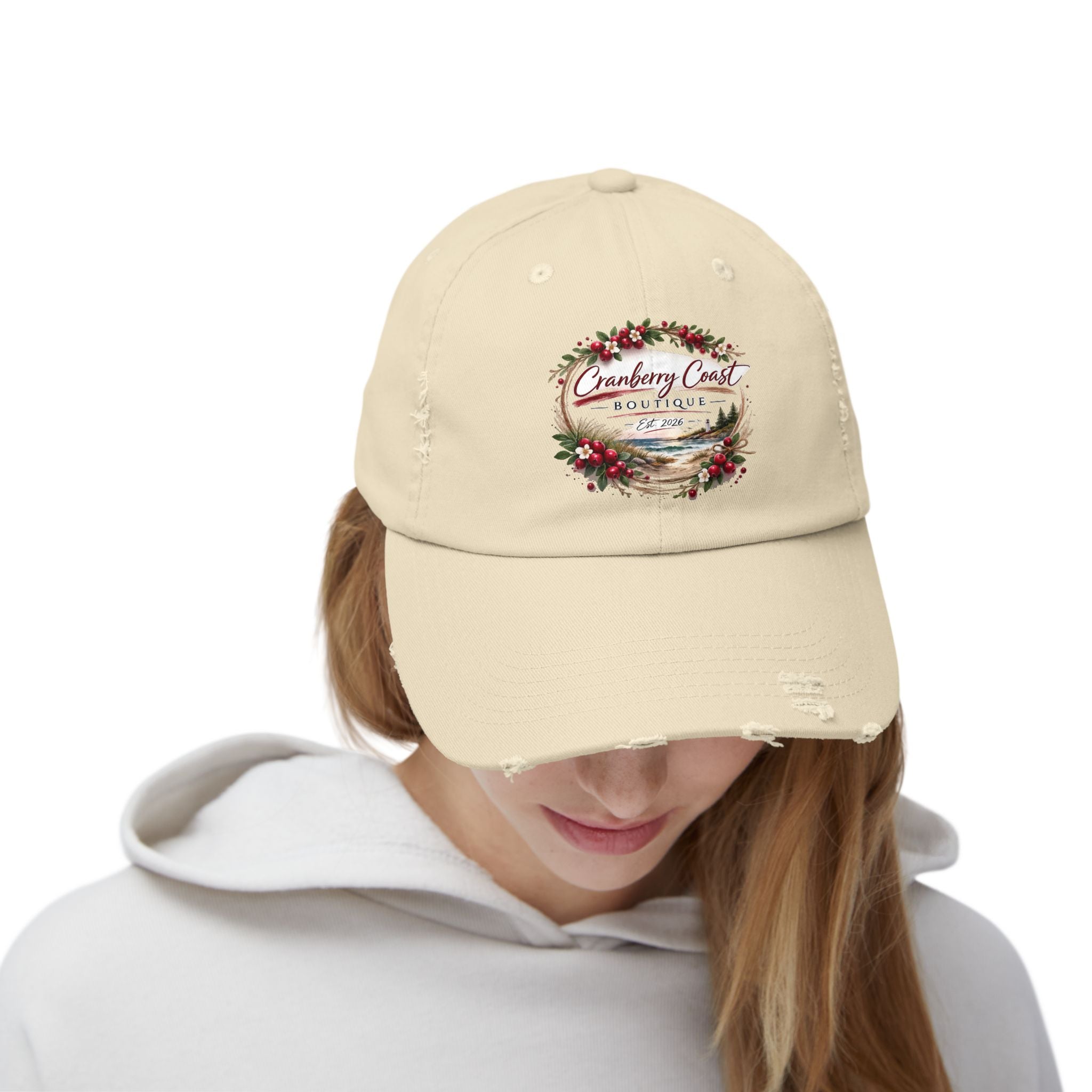 Cranberry Coast Boutique Distressed Hat