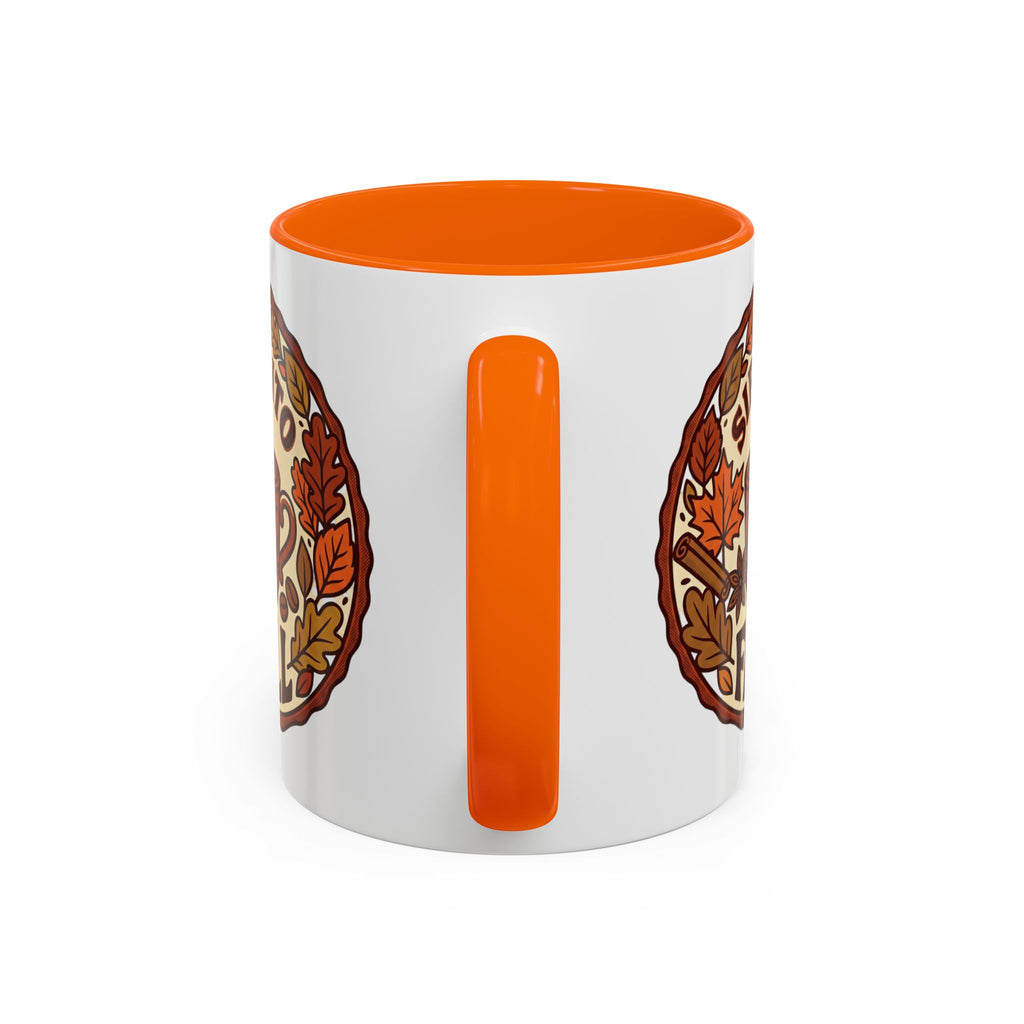 Sip Into Fall Accent Coffee Mug — Autumn Leaves & Hot Cup Design (11/15oz)