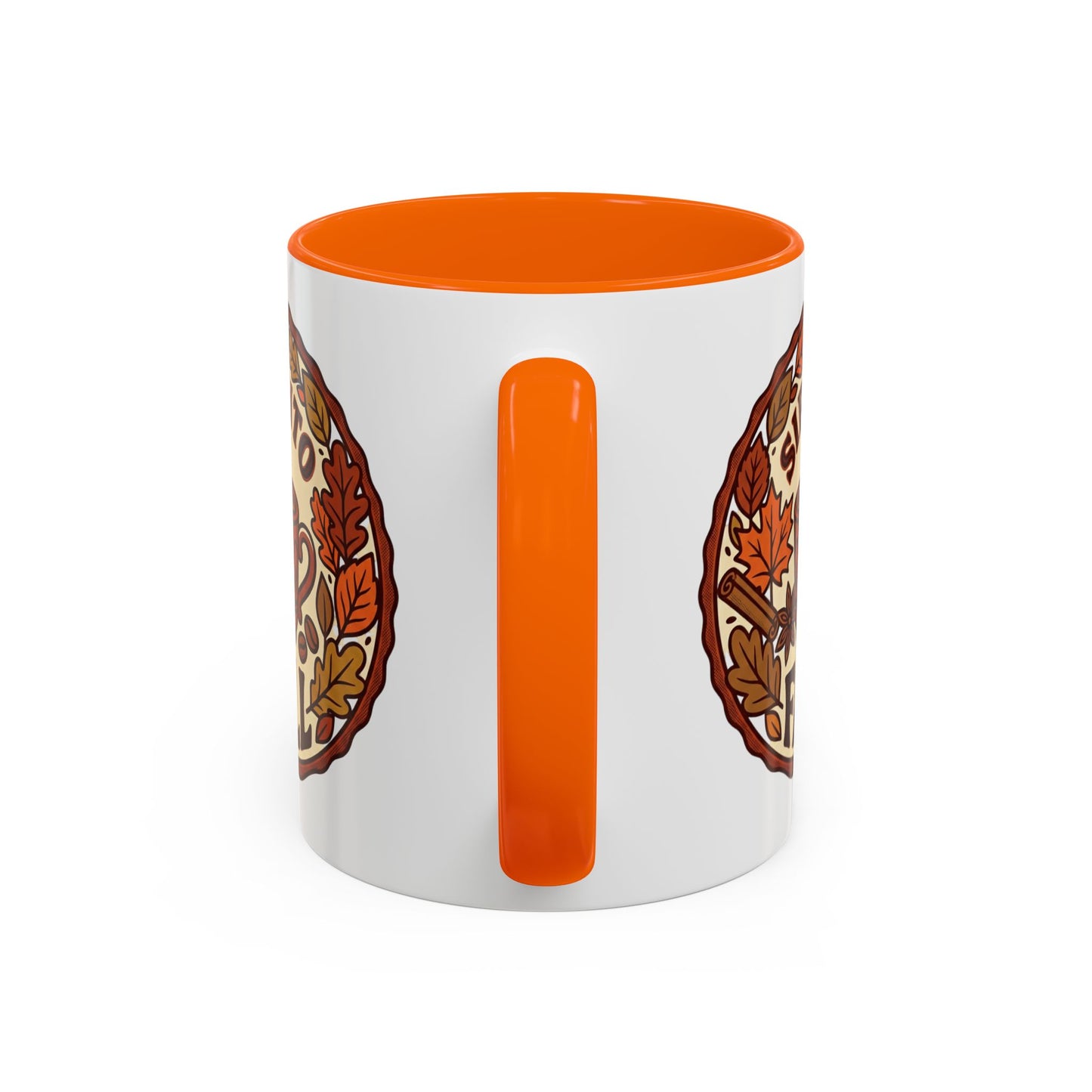 Sip Into Fall Accent Coffee Mug — Autumn Leaves & Hot Cup Design (11/15oz)