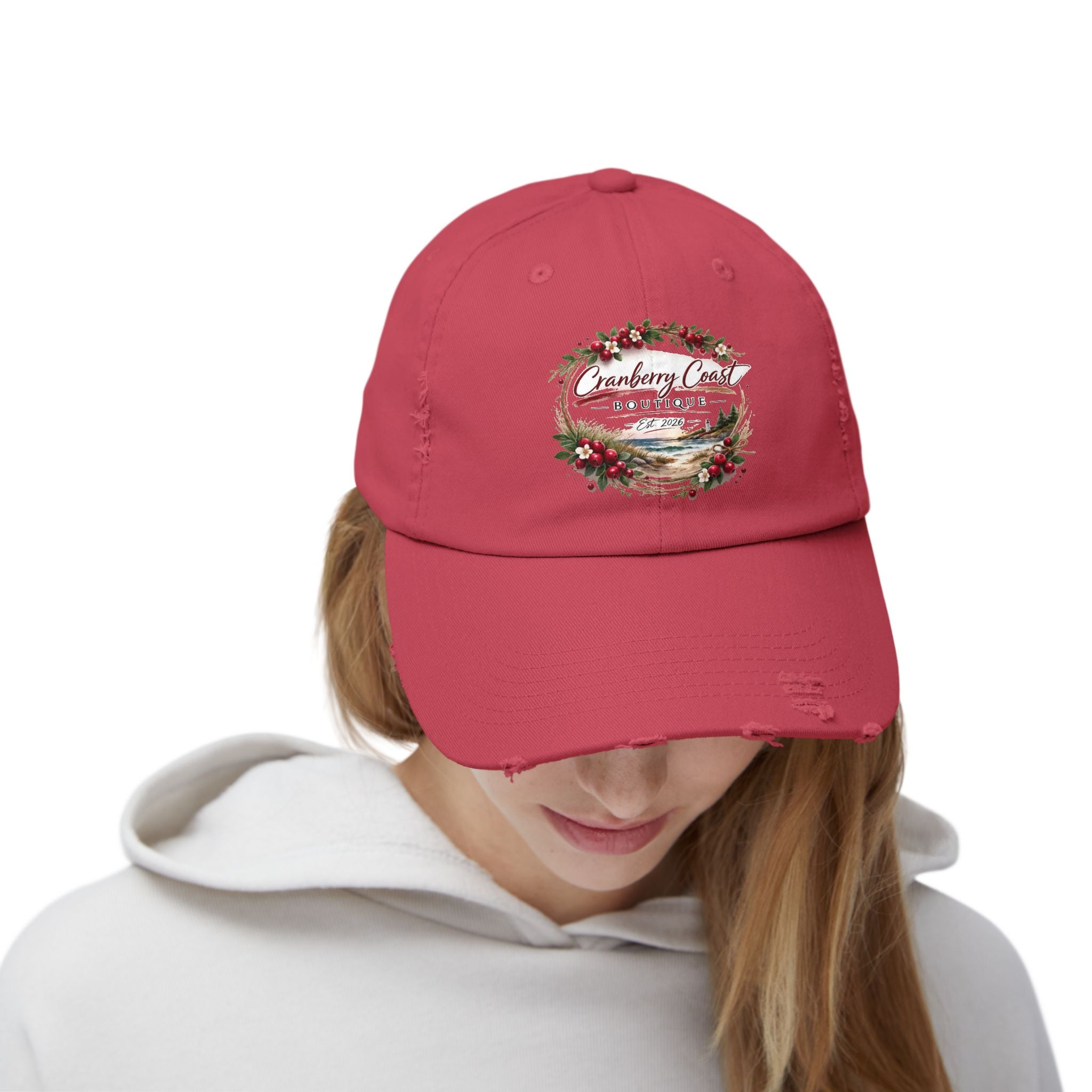 Cranberry Coast Boutique Distressed Hat