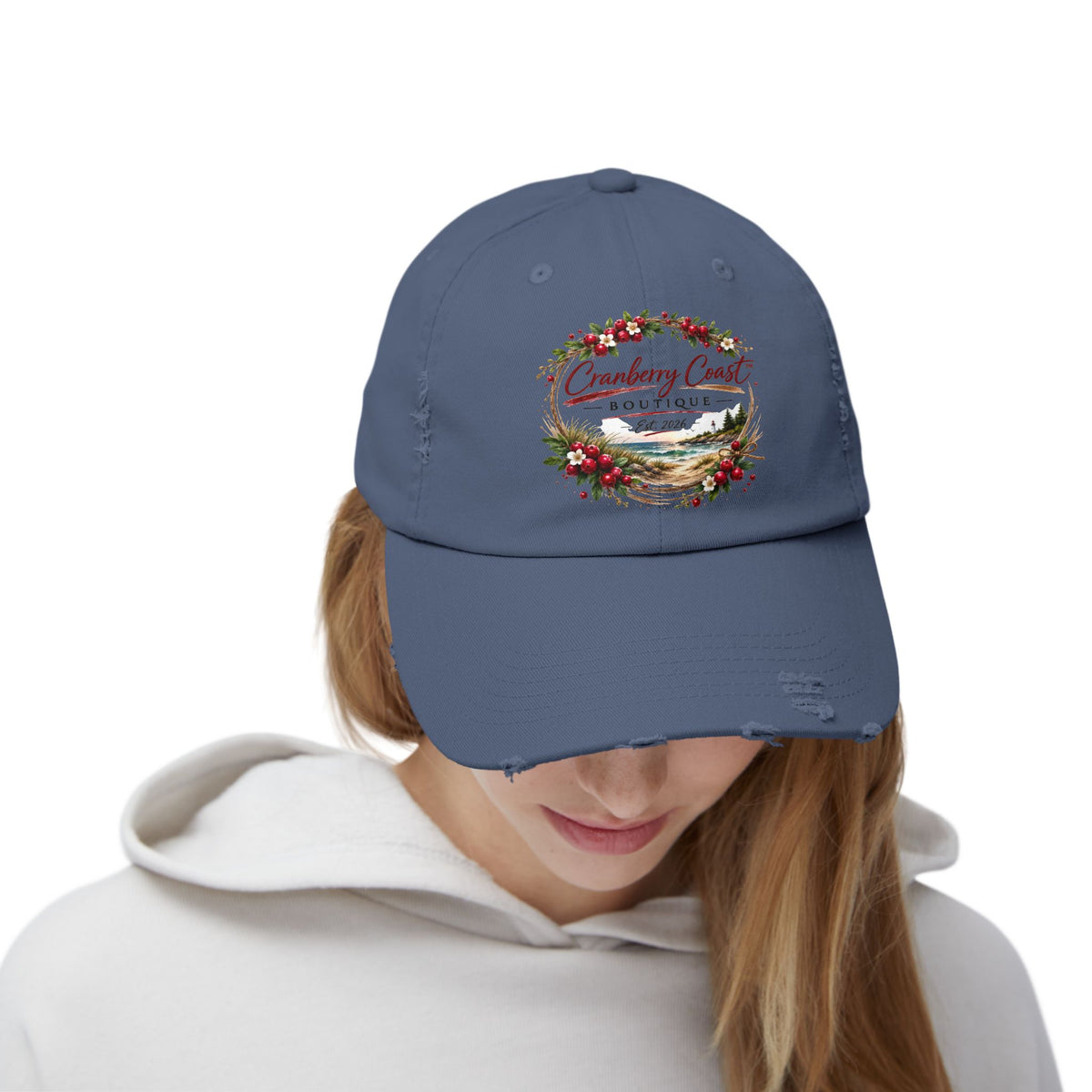 Cranberry Coast Boutique Distressed Hat