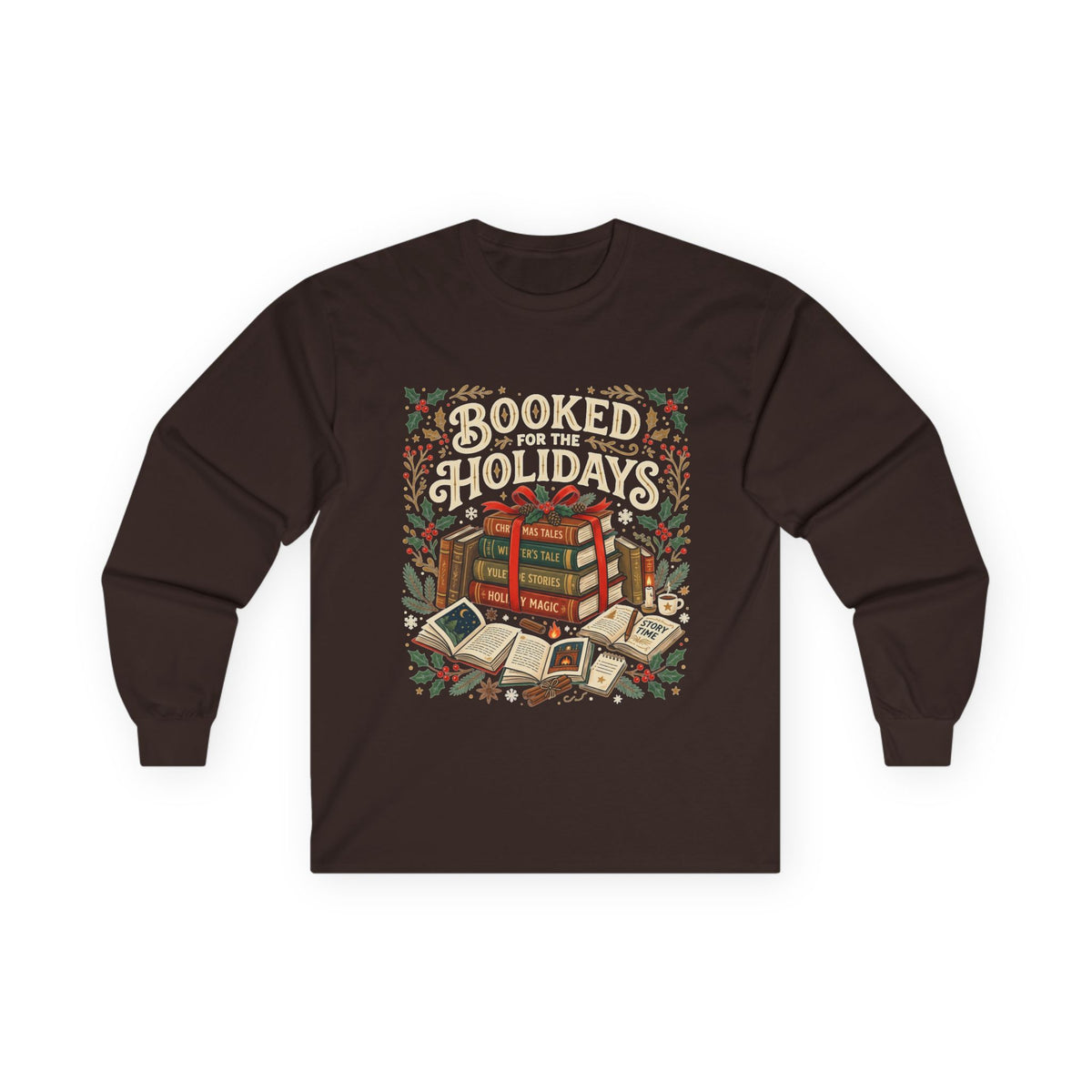 Booked for the Holidays Long Sleeve Tee