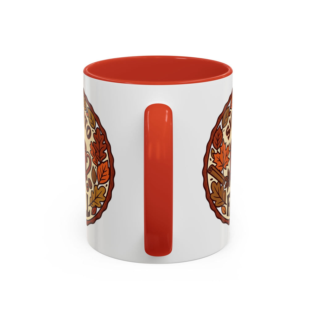 Sip Into Fall Accent Coffee Mug — Autumn Leaves & Hot Cup Design (11/15oz)