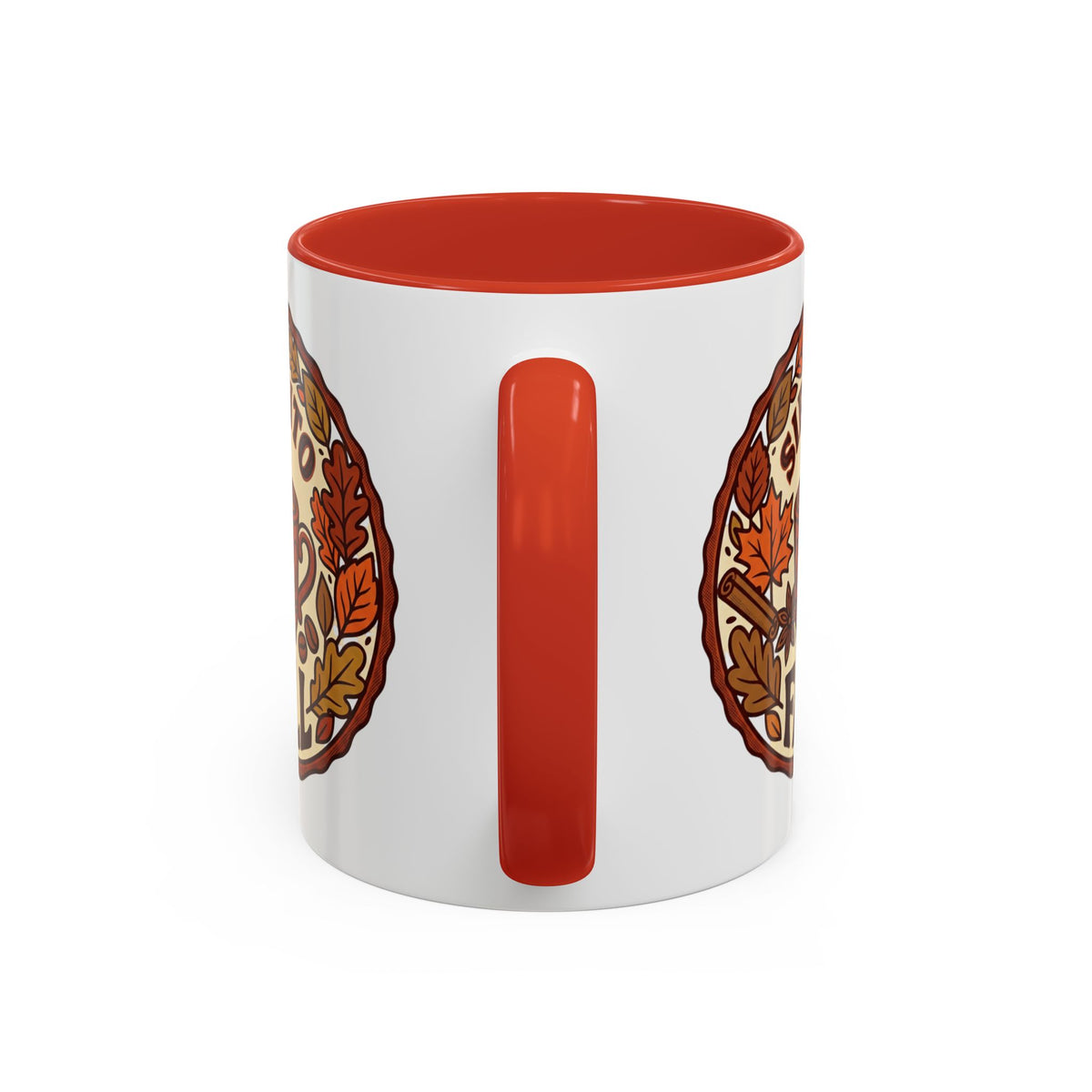 Sip Into Fall Accent Coffee Mug — Autumn Leaves & Hot Cup Design (11/15oz)