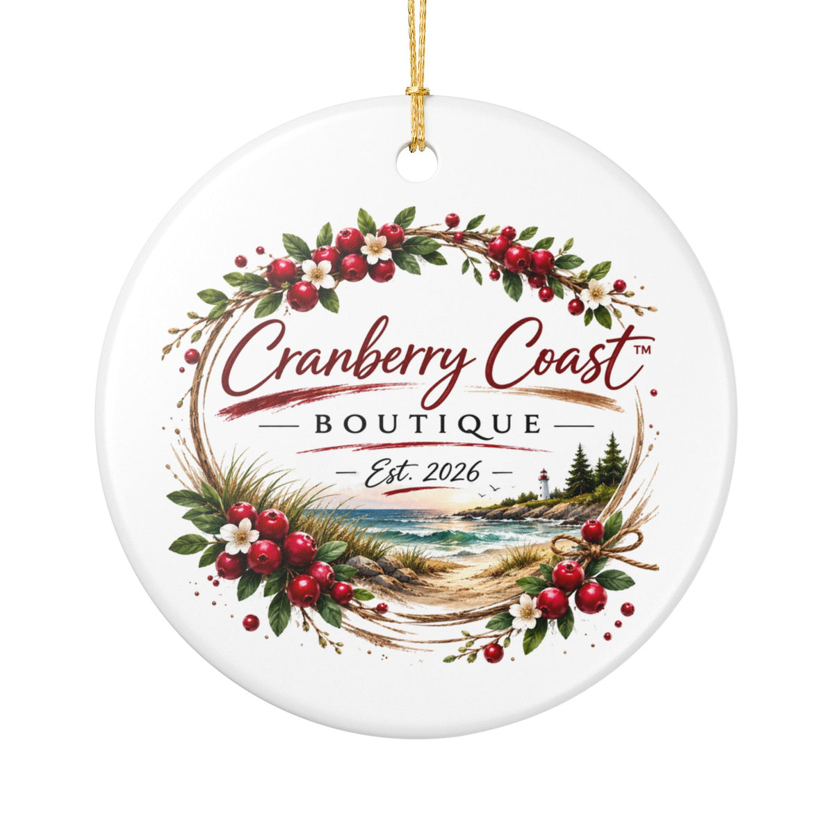 Ceramic Ornament  “Our First Christmas 2026” Holiday Keepsake