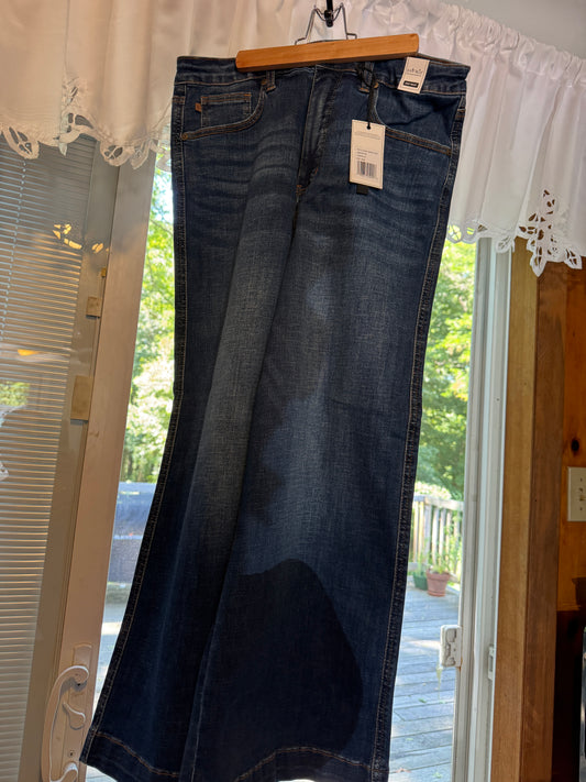 Judy Blue | Claudia Deep Indigo Ankle Wide Jeans
