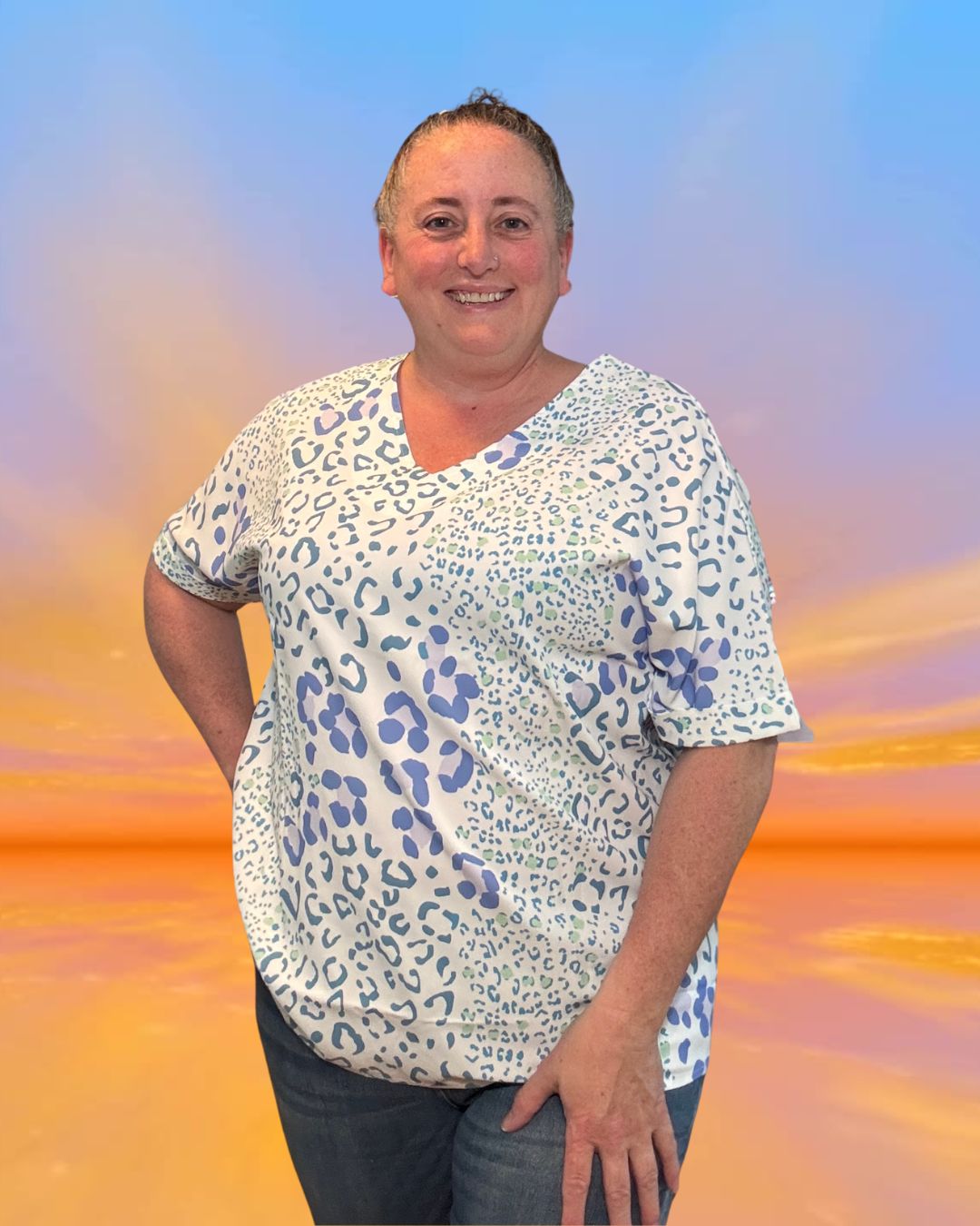 Ocean Breeze Leopard Top